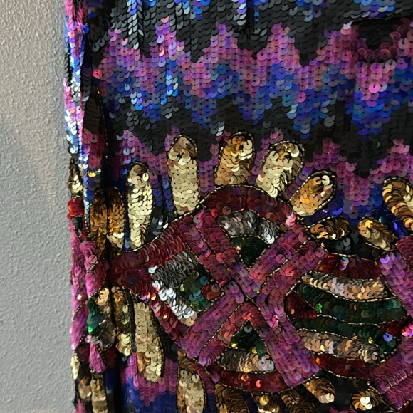 Vintage 1980’s Sequin Shimmer Glam Evening Long sleeve Jacket Cardigan Small - Picture 7 of 7